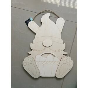 Hanging wooden Easter gnome
